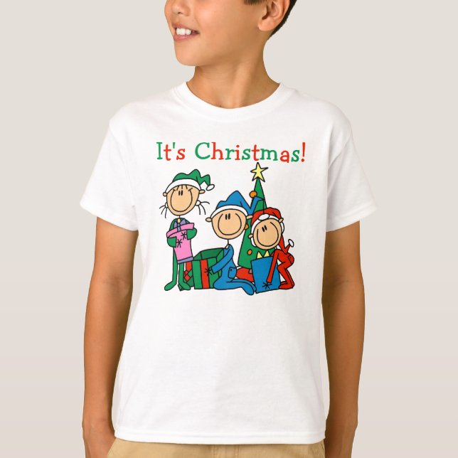 Camiseta Figura miúdos da vara é t-shirt do Natal (Frente)