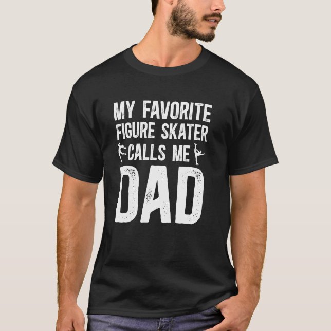 Camiseta Figura Orgulhosa Pai De Patinação De Figura Padre (Frente)