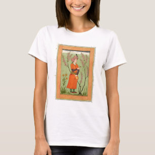 Camiseta Figura principesco iraniana que guardara um copo e