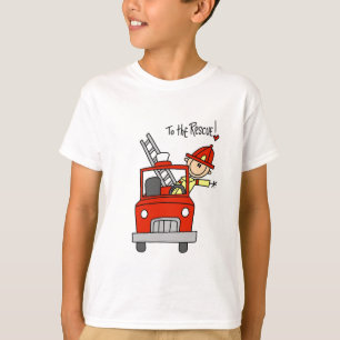 Camiseta Figura sapador-bombeiro da vara ao salvamento