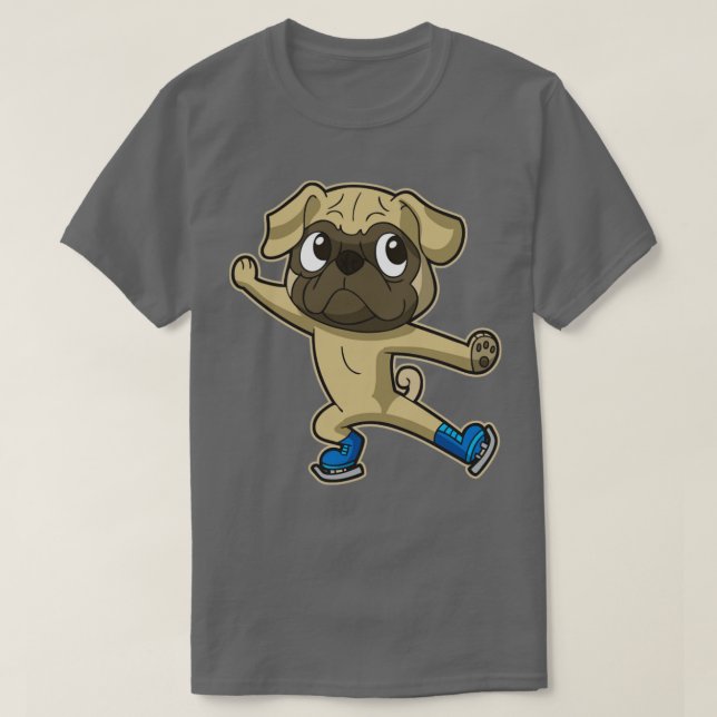 Camiseta Figura Skate Pug Dog Ice Skater Spo (Frente do Design)