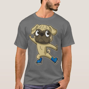 Camiseta Figura Skate Pug Dog Ice Skater Spo