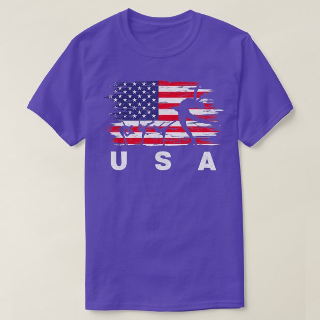 Camiseta Figura Skating America Flag (Frente do Design)