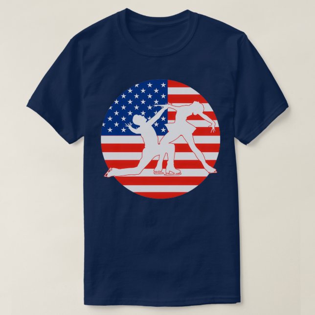 Camiseta Figura Skating America Merica Dacne (Frente do Design)