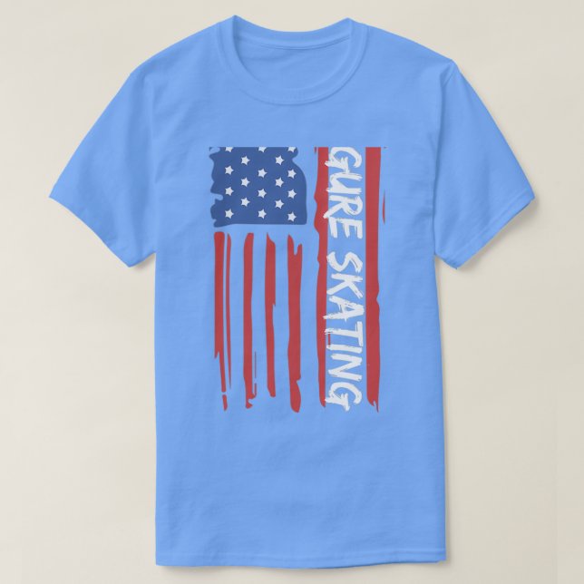 Camiseta Figura Skating American Flag 1 (Frente do Design)