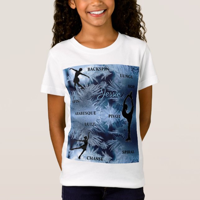 Camiseta Figura Skating Frozen Typografia T-Shirt w/ Name (Frente)