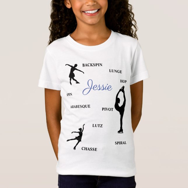 Camiseta Figura Skating Skills Typografia T-Shirt w/ Name (Frente)