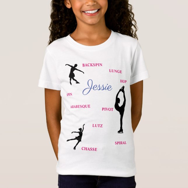 Camiseta Figura Skating Skills Typografia T-Shirt w/ Name (Frente)
