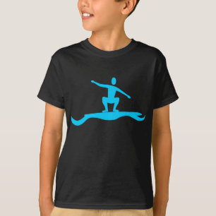 Camiseta Figura surfando - azul-céu