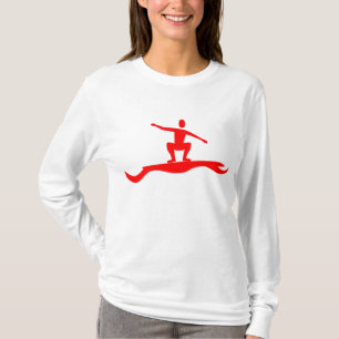 Camiseta Figura surfando - vermelho