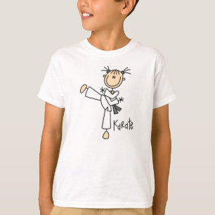 Camiseta Figura t-shirt da vara da menina do karaté