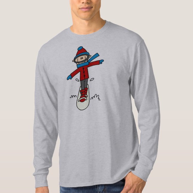 Camiseta Figura t-shirt da vara do Snowboard (Frente)