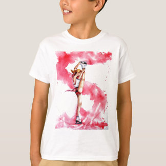 Camiseta Figura vermelha patinador da raia do patinagem no