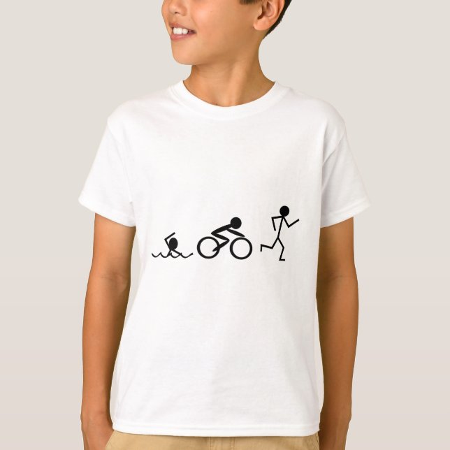 Camiseta Figuras da vara do Triathlon (Frente)