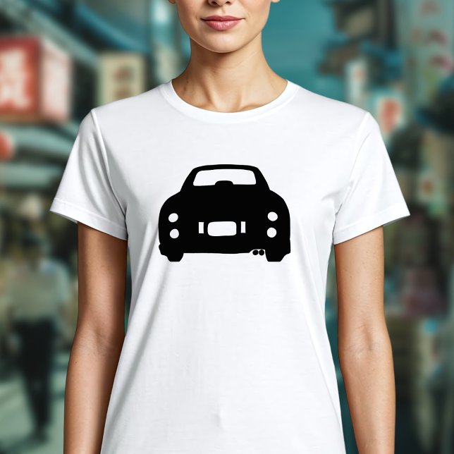 Camiseta Figuras Figaro Car Preto Silhueta Gráfico (A cute figaro car silhouette t-shirt! Perfect to wear whilst driving your cute car)
