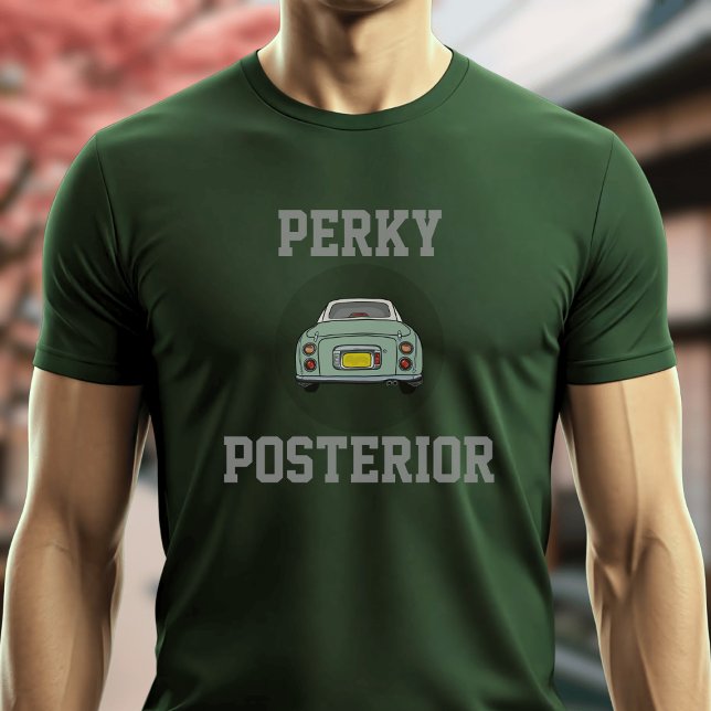 Camiseta Figuras Green Figaro Car Funny Perky Posterior (A fun figgy t-shirt perfect for lovers of Figaro cars with a perky posterior)