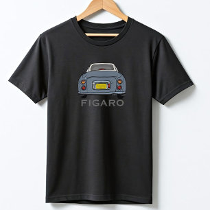 Camiseta Figuras Nome Lapis Cinza Figaro Car Graphic