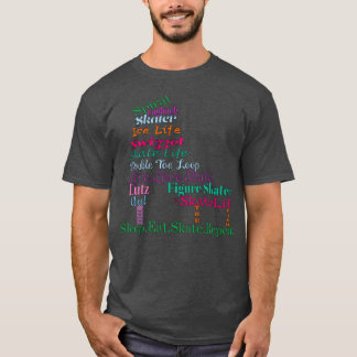 Camiseta Figure Skate Words Digital Design