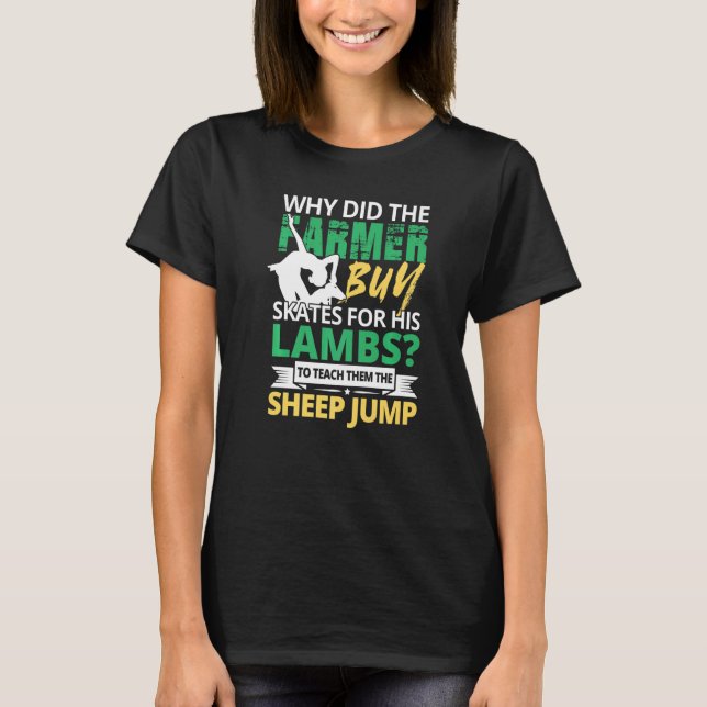 Camiseta Figure Skater Ice Skating Sheep Jump Lambs Teach (Frente)