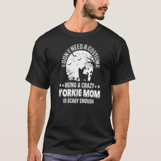 Camiseta Figurino Assustador Para Yorkie Mãe Melhor Proprie