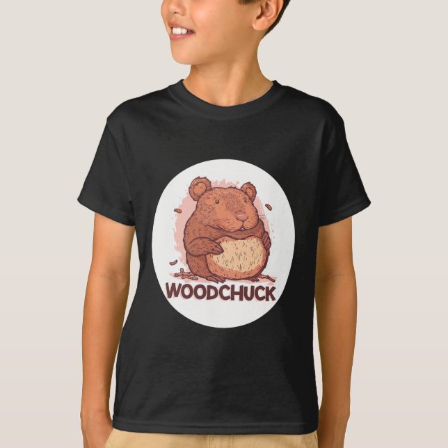 Camiseta Figurino Bastante De Woodchuck Para Amantes De Ani (Frente)