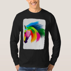 Camiseta Figurino Colorido De Cavalo Bonito Para Gir De Cav