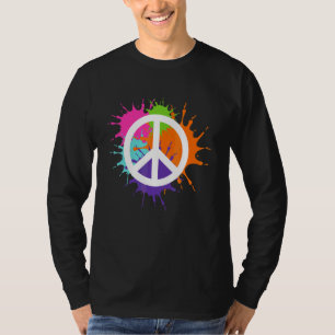 Camiseta Figurino Colorido De Símbolo De Paz Concebido Para