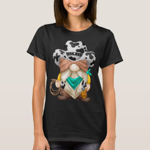 Camiseta Figurino De Cowboy Bonito Para Mulheres Com Laço -