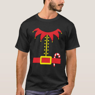 Camiseta Figurino de Elf com doce Caneta de Natal Eve Engra