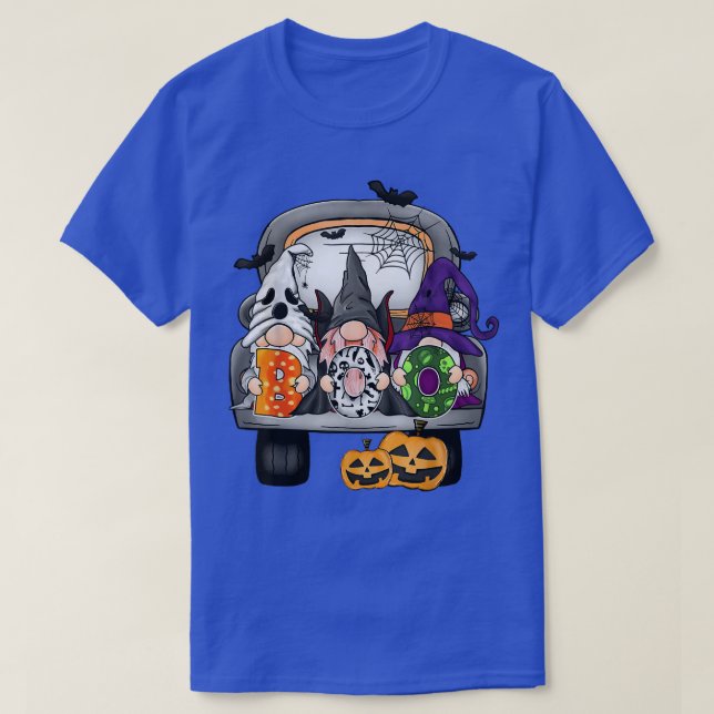 Camiseta Figurino De Halloween Boo Gnomos Engraçados Com Ca (Frente do Design)