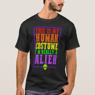 Camiseta Figurino de Halloween Esta é minha fantasia humana