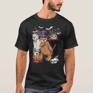 Camiseta Figurino de Halloween Feliz Sloths Nightmare