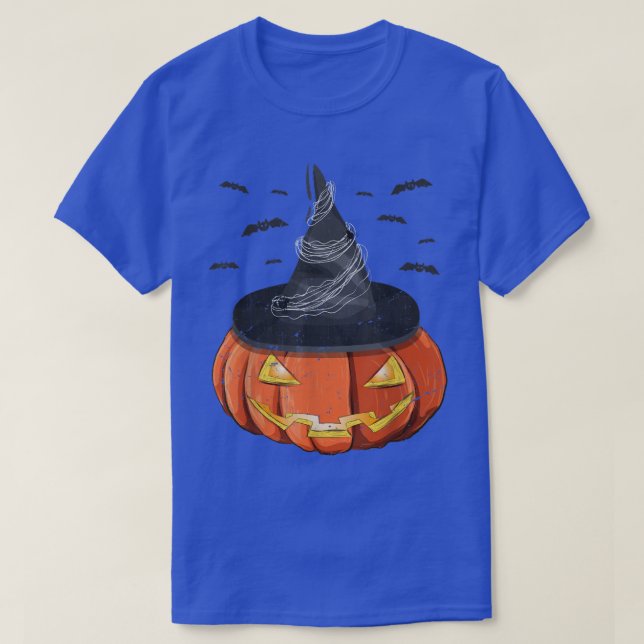 Camiseta Figurino de Halloween Spooky Jack O Lantern Bruxo  (Frente do Design)