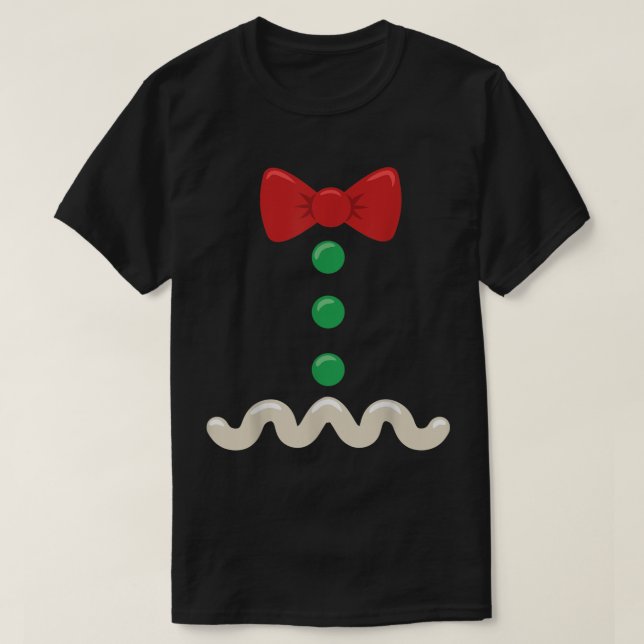 Camiseta Figurino de Natal do Gingerbird Man (Frente do Design)