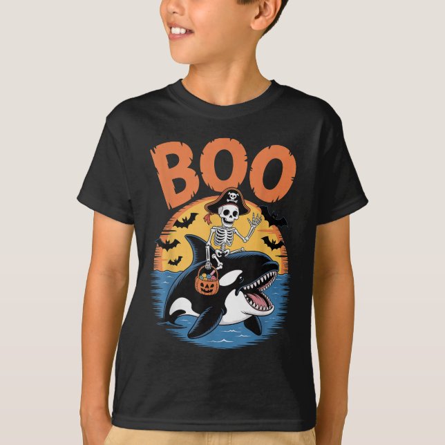 Camiseta Figurino De Orca De Soky No Halloween De Boo Orca (Frente)