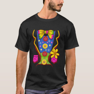 Camiseta Figurino de Palhaço para Crianças Mulheres Roupa d