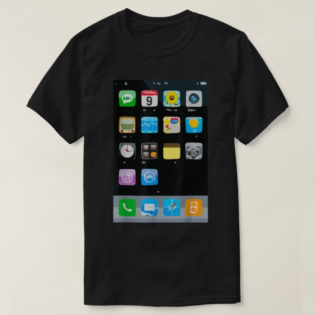 Camiseta Figurino do celular Smartphone Mobile App Hallowee (Frente do Design)