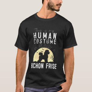Camiseta Figurino Humano Bichon Frise Moon Silhouet