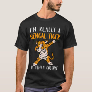 Camiseta Figurino Humano Dabbing Bengal Tiger Wildlife Anim