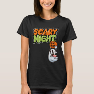 Camiseta Figurino Noturno Louco de Halloween para Crianças