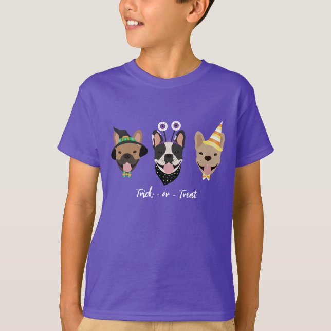 Camiseta Figurinos de Halloween do Buldogue Francês (Frente)