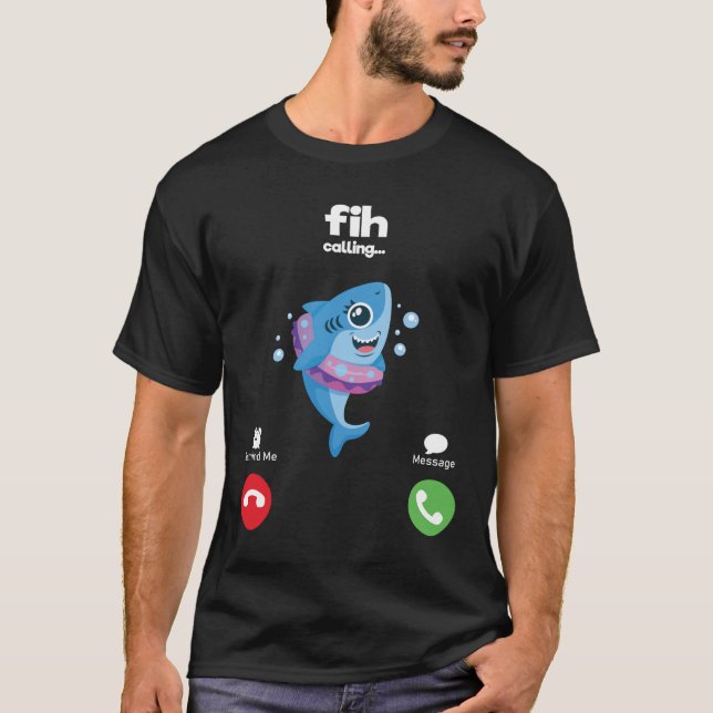 Camiseta Fih Calling Remind me Message Decline Accept Phone (Frente)