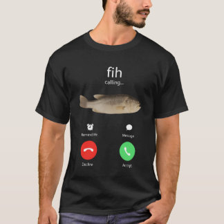 Camiseta Fih Calling Remind me Message Decline Accept Phone