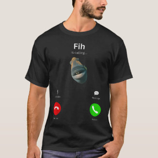 Camiseta Fih Está Chamando Fih Meme de Peixe Engraçado com