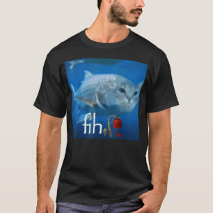 Camiseta Fih Meme Gato Engraçado Peixe - Ai Peixe Gato Meme