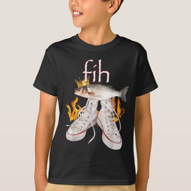 Camiseta Fih Scute Ss Cute Sss Fish Funny Misspelled Fish M (Frente)