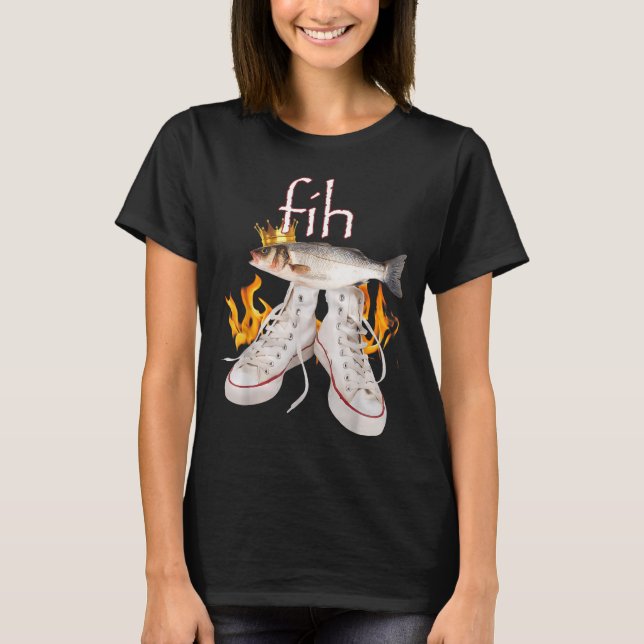 Camiseta Fih Scute Ss Cute Sss Fish Funny Misspelled Fish M (Frente)
