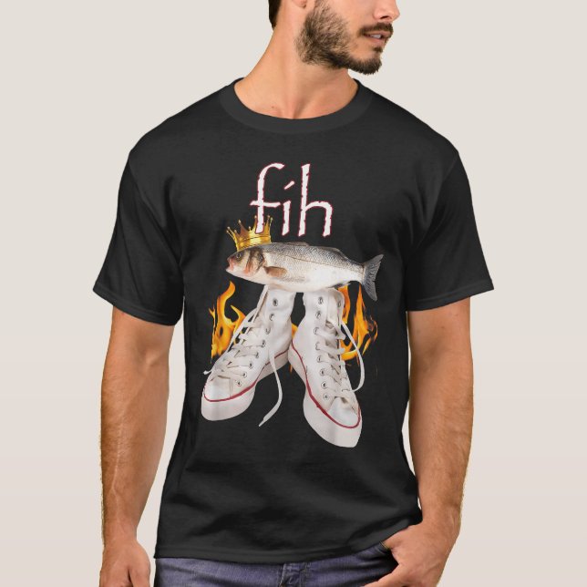 Camiseta Fih Scute Ss Cute Sss Fish Funny Misspelled Fish M (Frente)