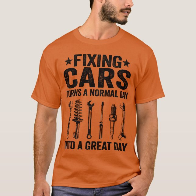 Camiseta Fiing Carsurns A Normal Day Into A Great Day vinta (Frente)