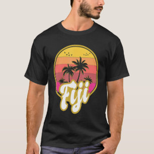 Camiseta Fiji Beach Retro Sunset